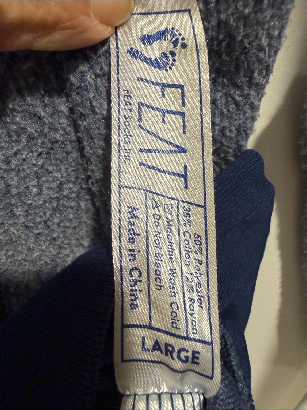 BlankedBlend Men's Blue Sherpa Hooded Pullover - Cozy Everyday Hoodie - Picture 5 of 6